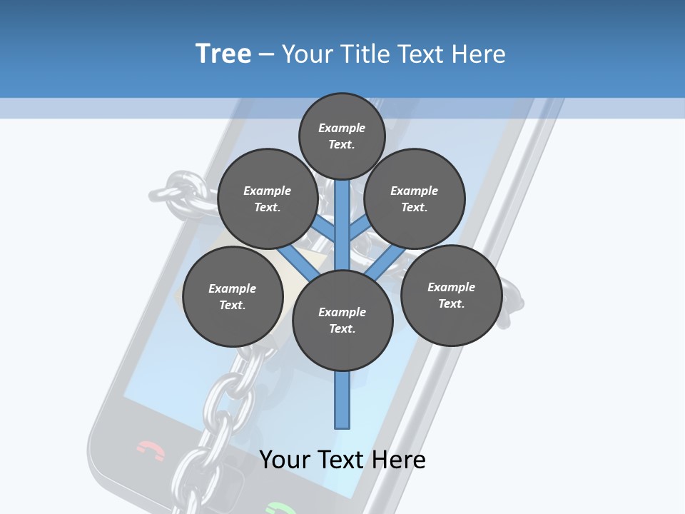 A Cell Phone With A Padlock Attached To It PowerPoint Template