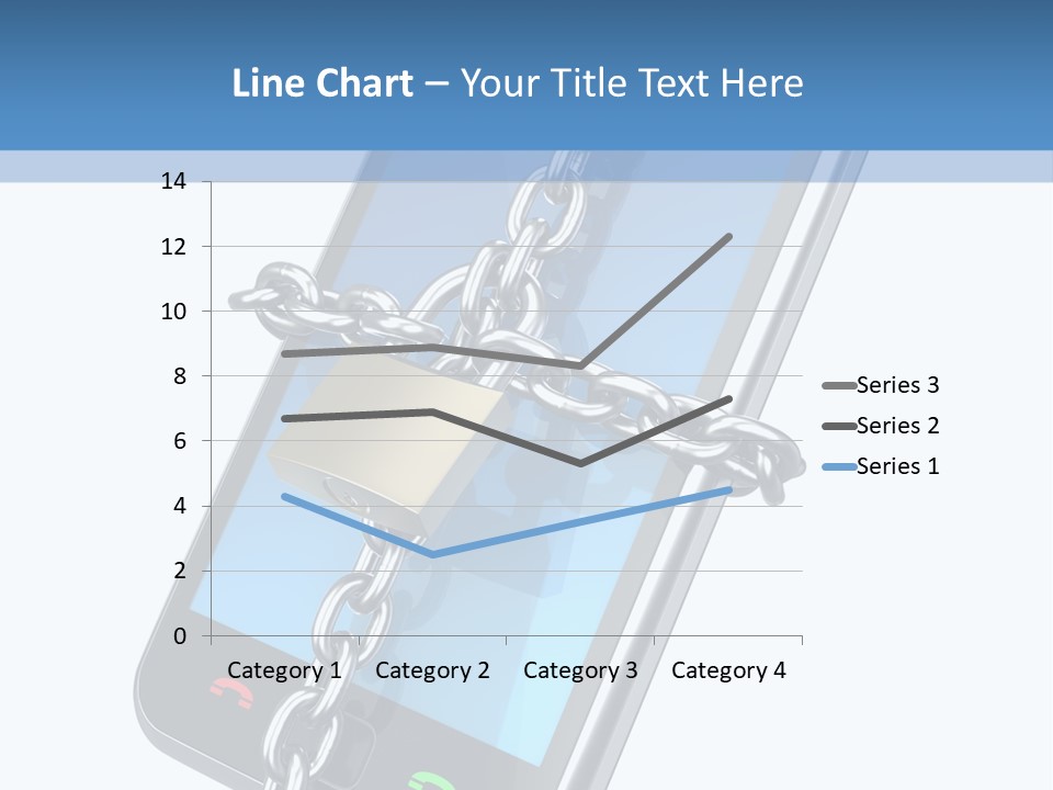 A Cell Phone With A Padlock Attached To It PowerPoint Template