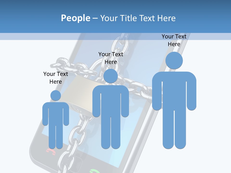 A Cell Phone With A Padlock Attached To It PowerPoint Template