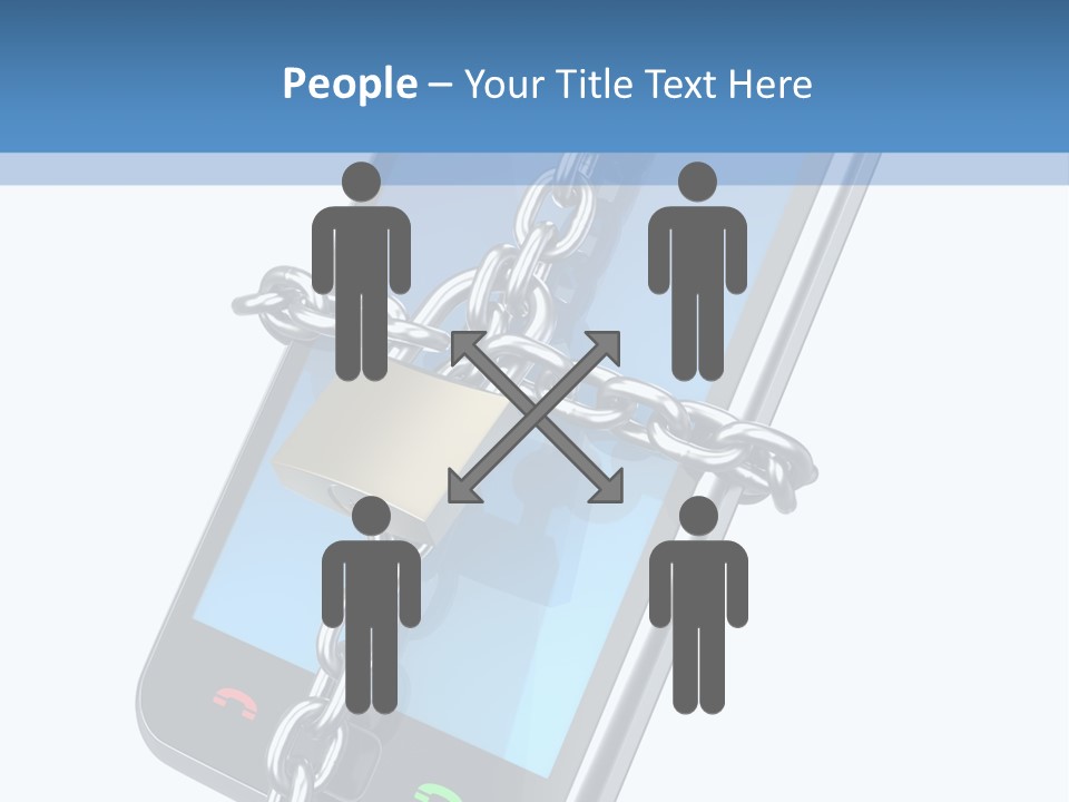 A Cell Phone With A Padlock Attached To It PowerPoint Template
