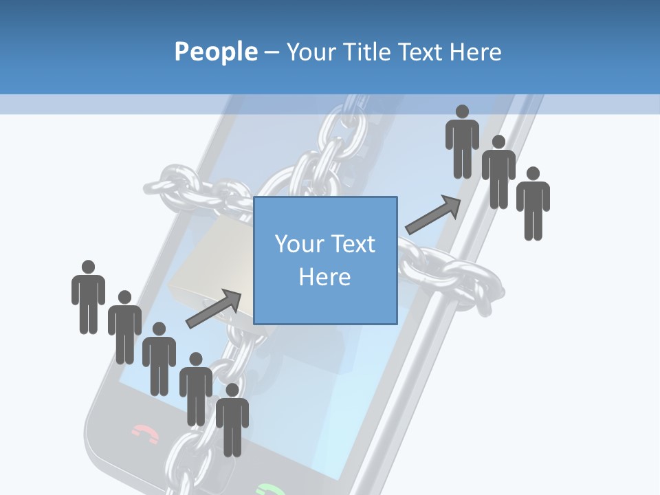 A Cell Phone With A Padlock Attached To It PowerPoint Template
