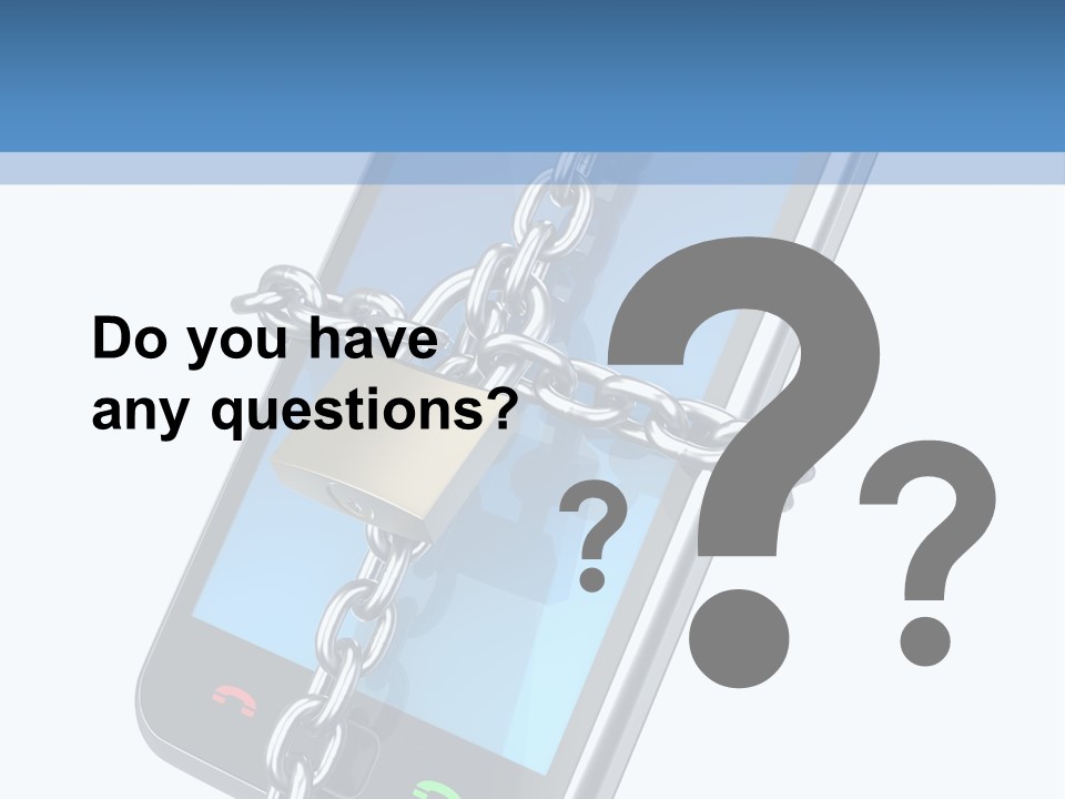 A Cell Phone With A Padlock Attached To It PowerPoint Template