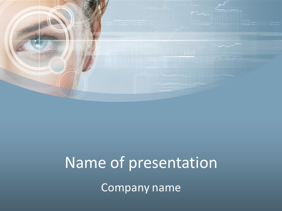 A Woman's Face With A Futuristic Interface In The Background PowerPoint Template