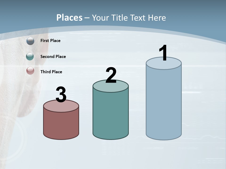 A Woman's Face With A Futuristic Interface In The Background PowerPoint Template