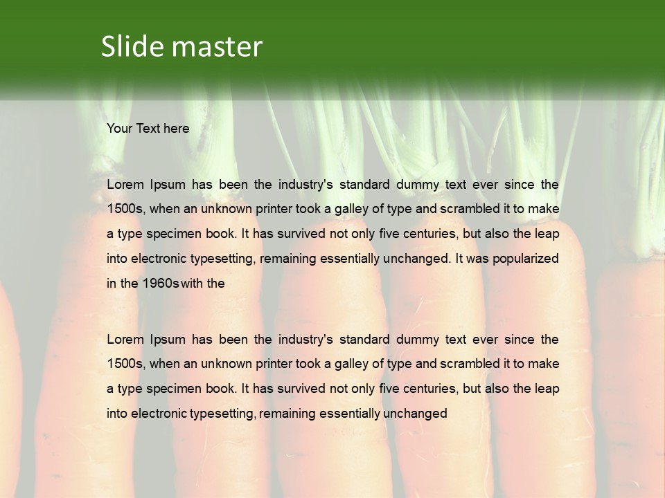 A Bunch Of Carrots Are Lined Up In A Row PowerPoint Template