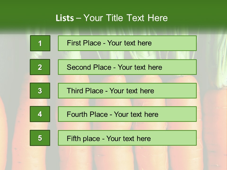 A Bunch Of Carrots Are Lined Up In A Row PowerPoint Template