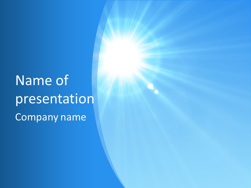 A Bright Blue Sky With The Sun Shining Through It PowerPoint Template