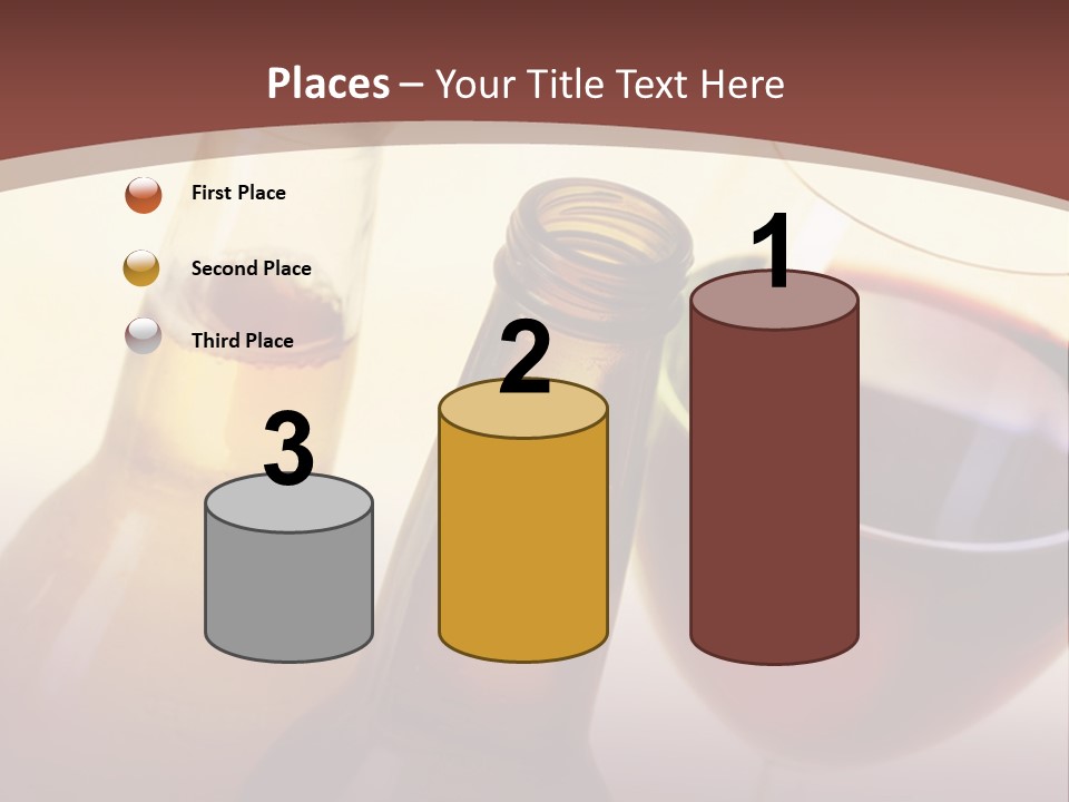 Two Bottles Of Wine And A Glass Of Wine On A Table PowerPoint Template