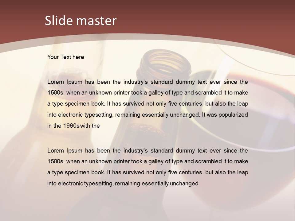 Two Bottles Of Wine And A Glass Of Wine On A Table PowerPoint Template