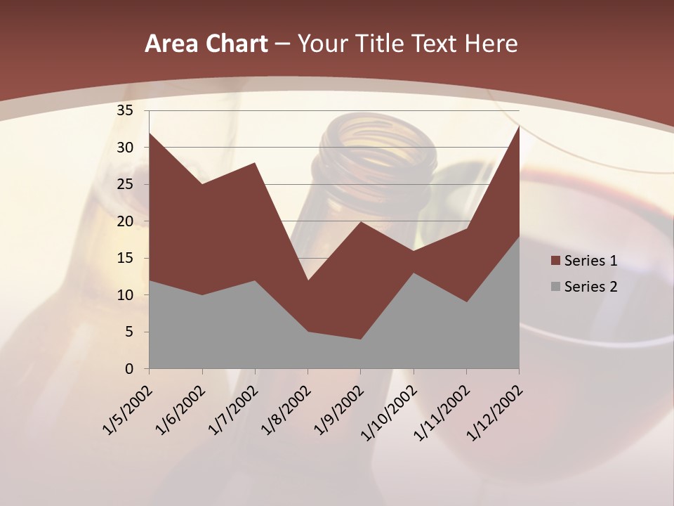 Two Bottles Of Wine And A Glass Of Wine On A Table PowerPoint Template