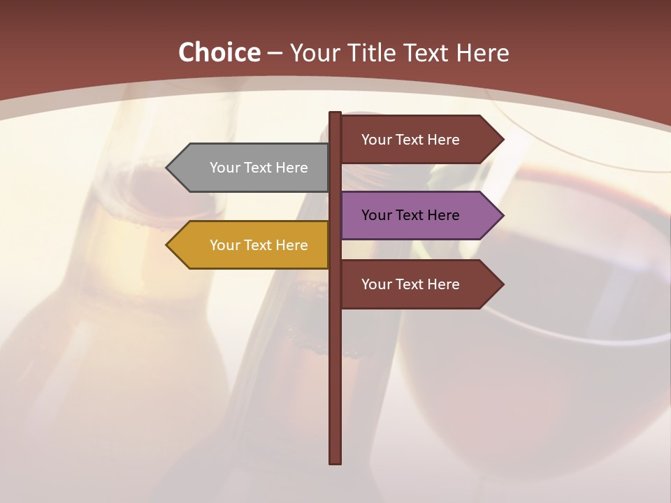 Two Bottles Of Wine And A Glass Of Wine On A Table PowerPoint Template
