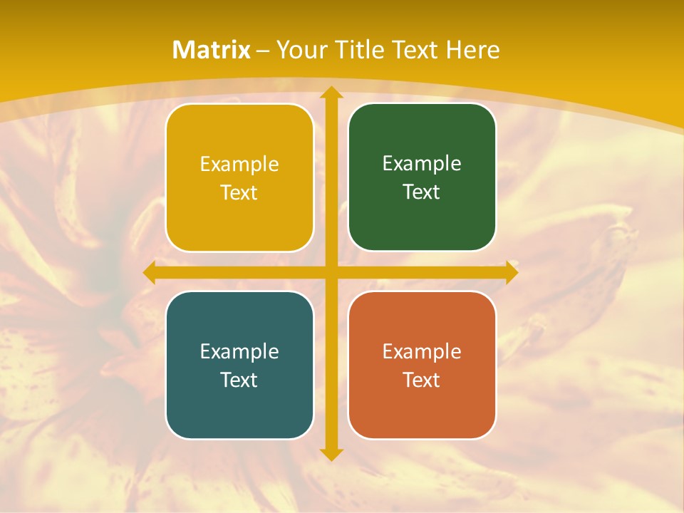 A Close Up Of A Yellow Flower On A Yellow Background PowerPoint Template