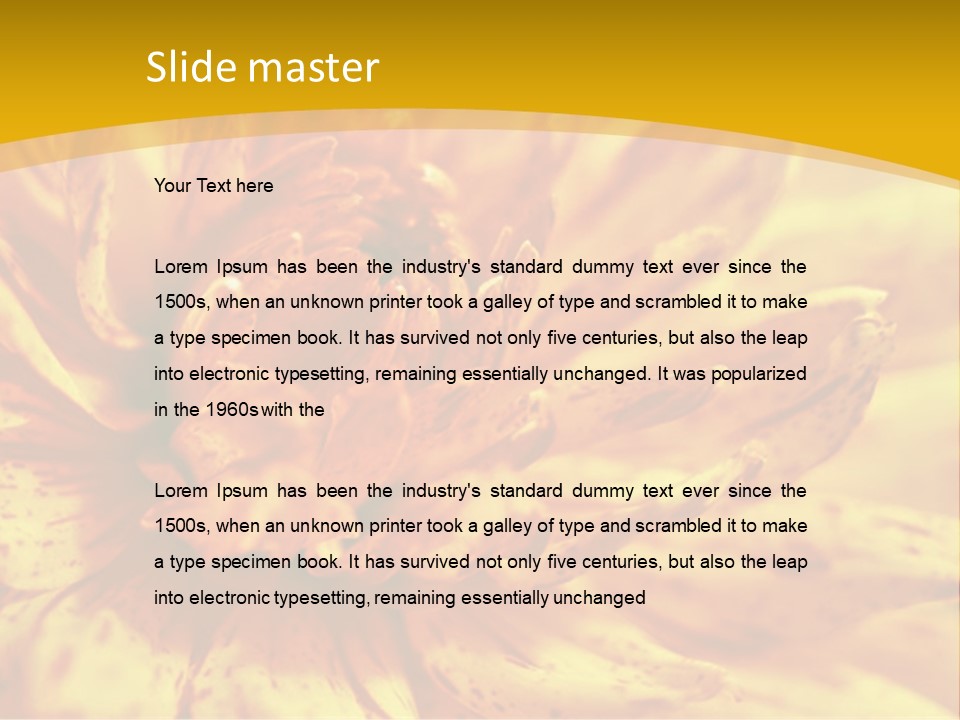 A Close Up Of A Yellow Flower On A Yellow Background PowerPoint Template