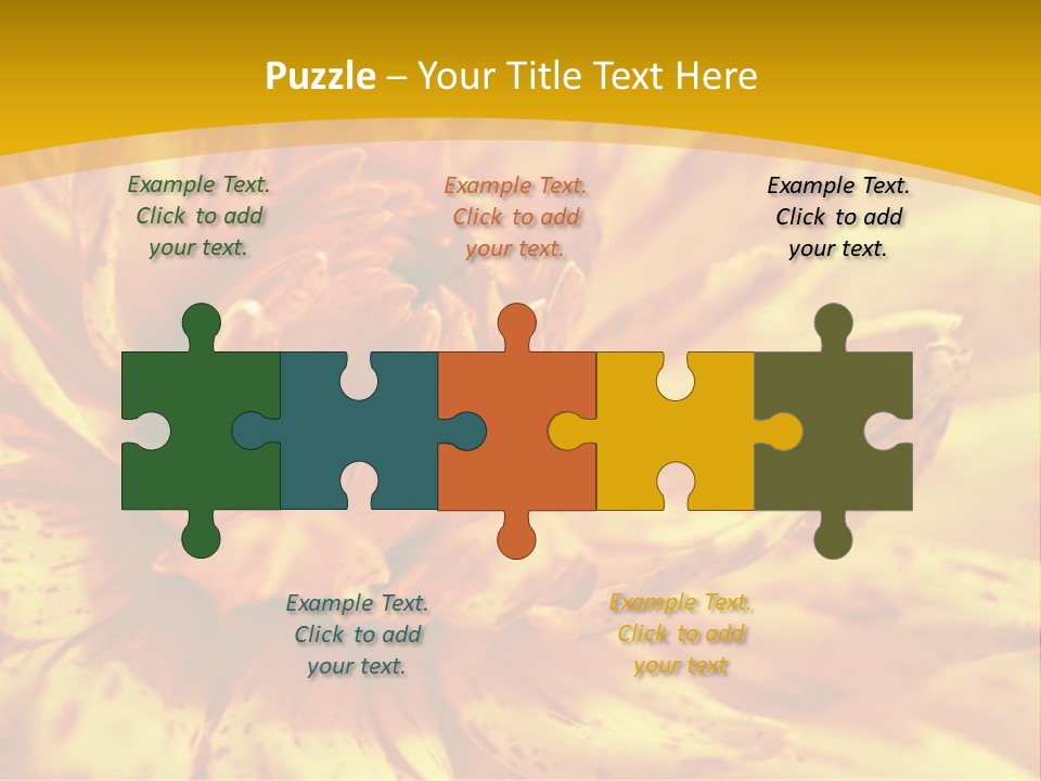 A Close Up Of A Yellow Flower On A Yellow Background PowerPoint Template