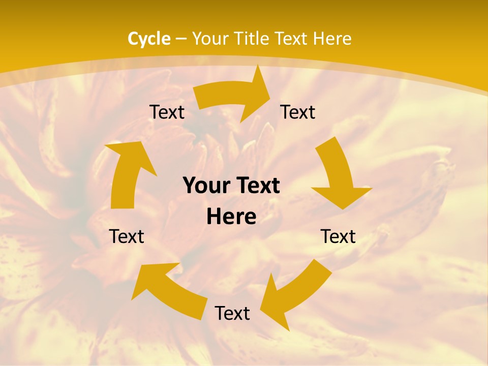 A Close Up Of A Yellow Flower On A Yellow Background PowerPoint Template