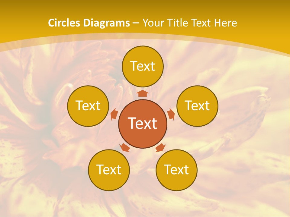 A Close Up Of A Yellow Flower On A Yellow Background PowerPoint Template