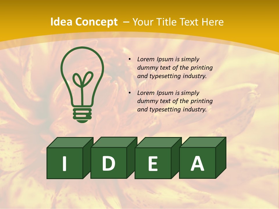 A Close Up Of A Yellow Flower On A Yellow Background PowerPoint Template