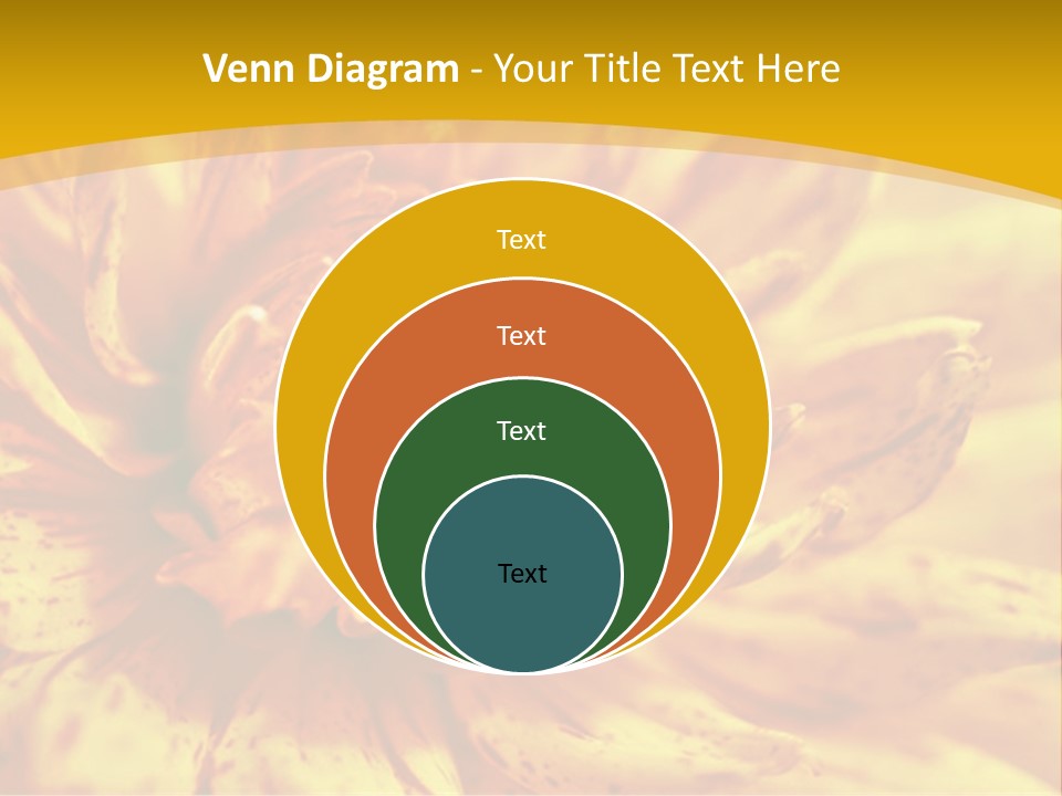 A Close Up Of A Yellow Flower On A Yellow Background PowerPoint Template