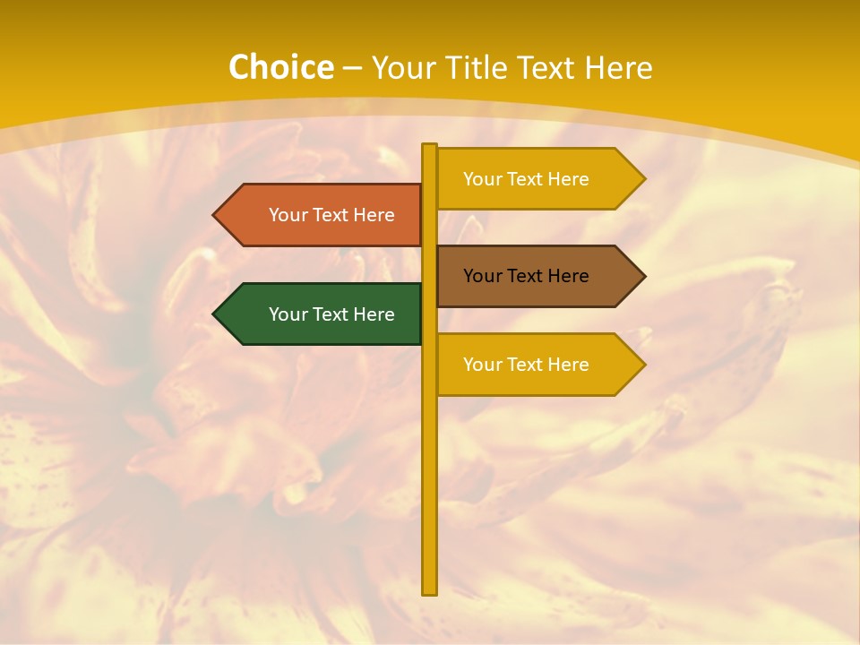 A Close Up Of A Yellow Flower On A Yellow Background PowerPoint Template