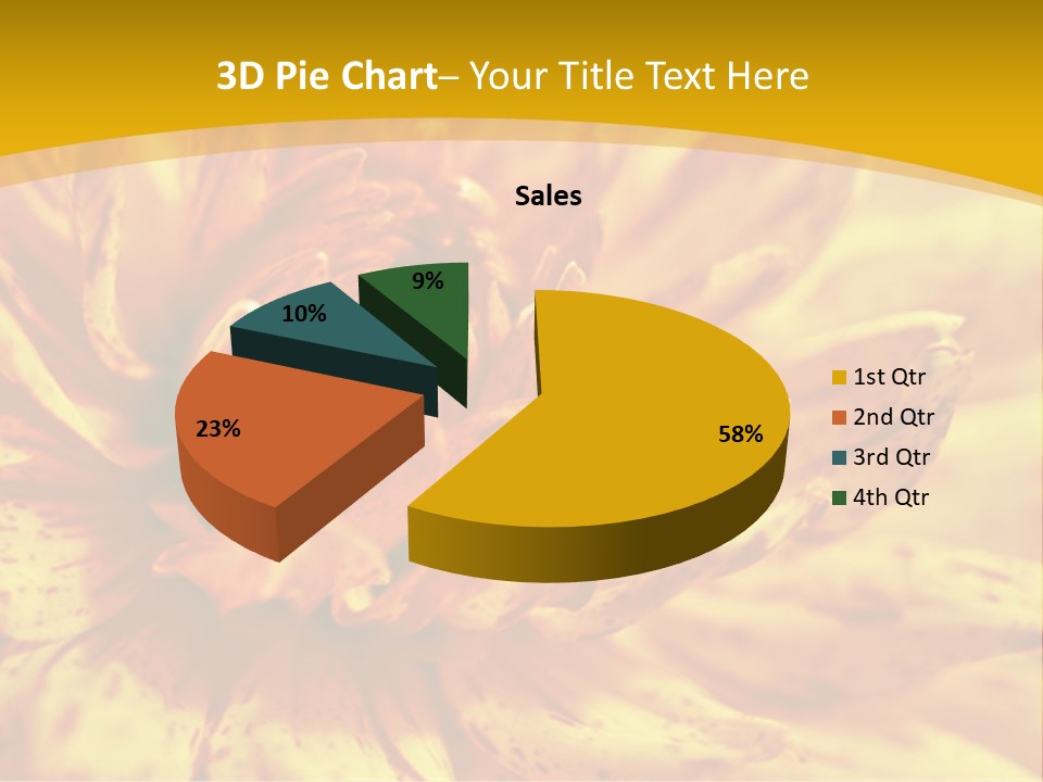 A Close Up Of A Yellow Flower On A Yellow Background PowerPoint Template