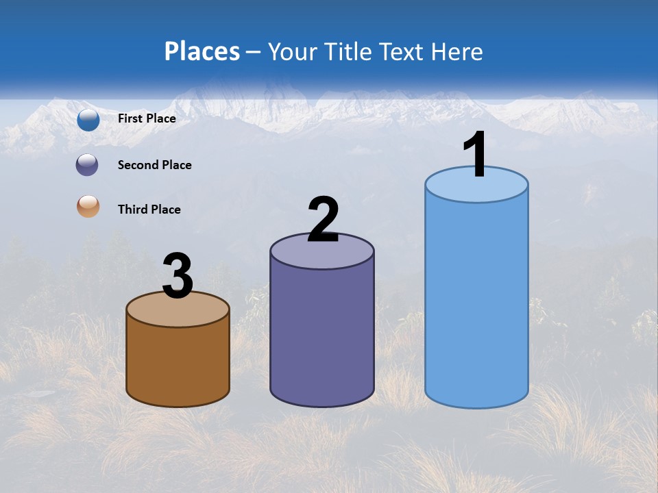 A Mountain Range With Snow Capped Mountains In The Background PowerPoint Template