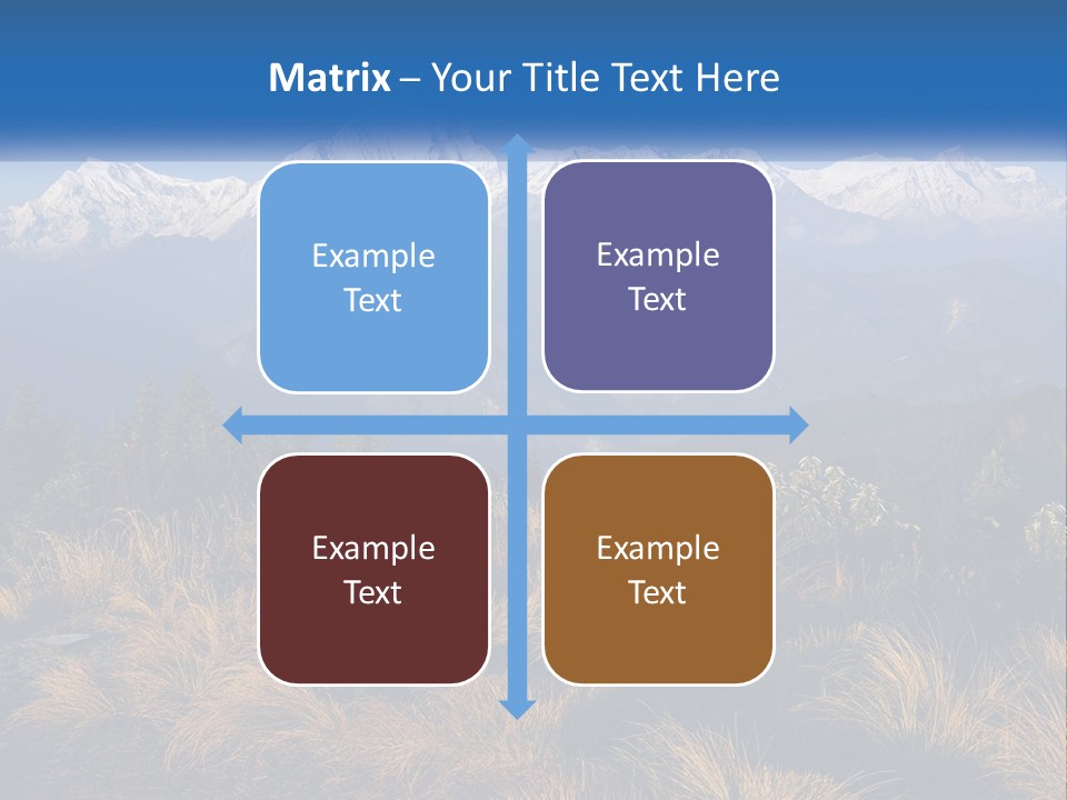 A Mountain Range With Snow Capped Mountains In The Background PowerPoint Template