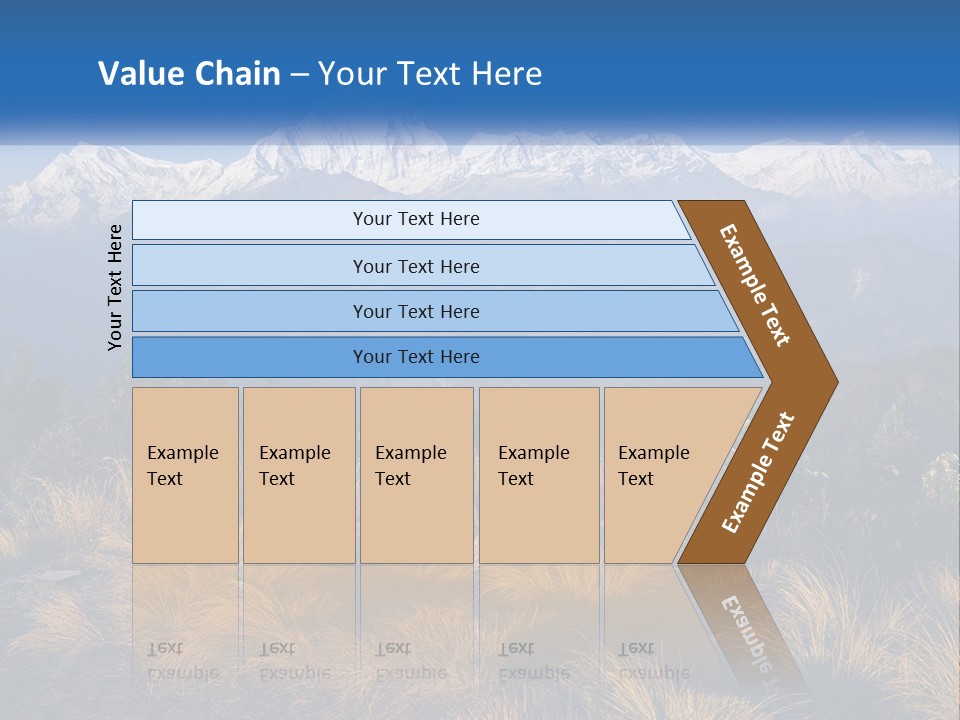 A Mountain Range With Snow Capped Mountains In The Background PowerPoint Template