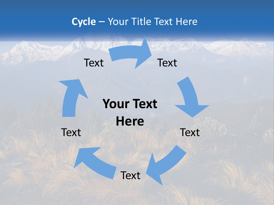 A Mountain Range With Snow Capped Mountains In The Background PowerPoint Template