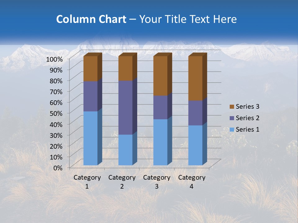 A Mountain Range With Snow Capped Mountains In The Background PowerPoint Template