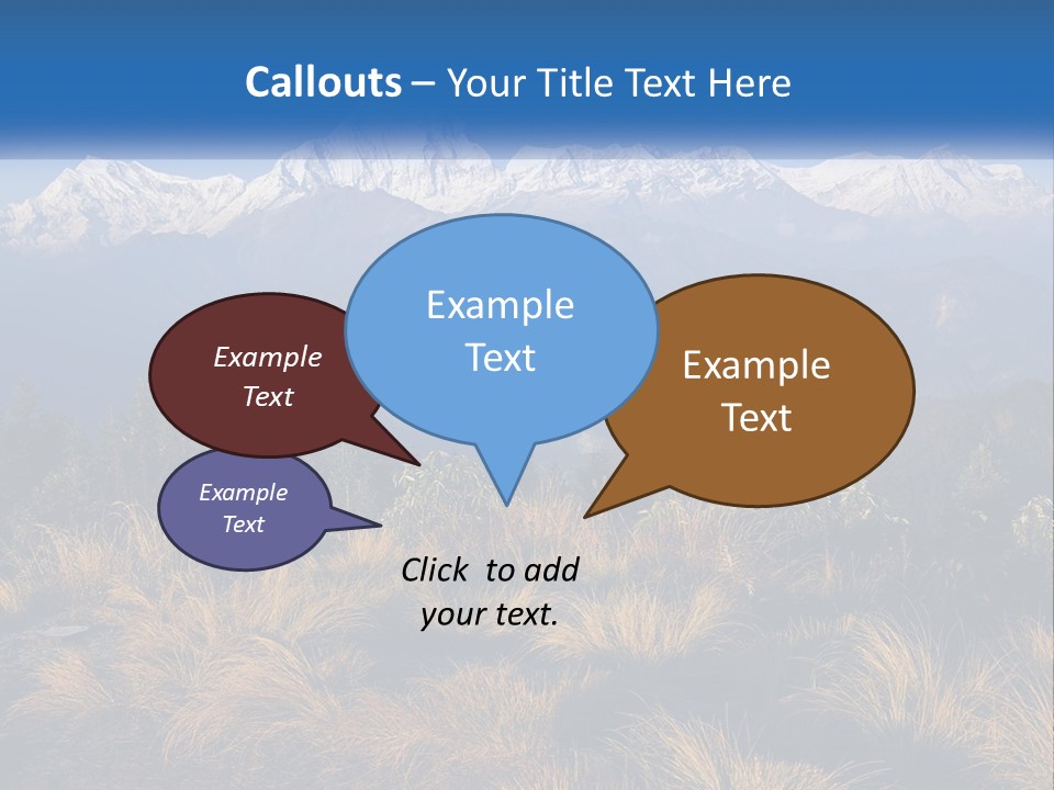A Mountain Range With Snow Capped Mountains In The Background PowerPoint Template