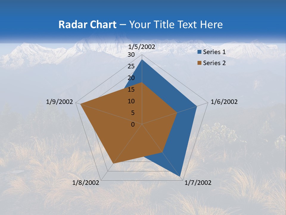 A Mountain Range With Snow Capped Mountains In The Background PowerPoint Template