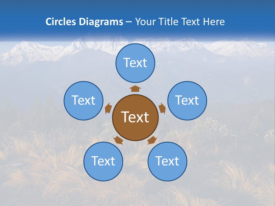 A Mountain Range With Snow Capped Mountains In The Background PowerPoint Template