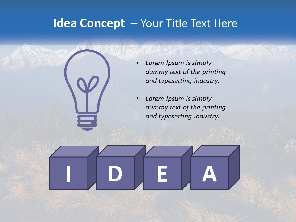 A Mountain Range With Snow Capped Mountains In The Background PowerPoint Template