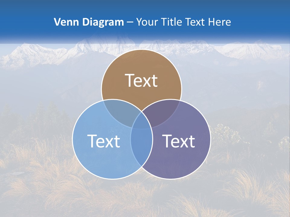 A Mountain Range With Snow Capped Mountains In The Background PowerPoint Template