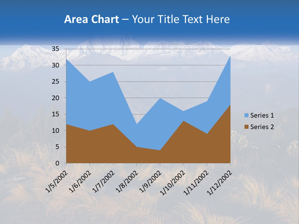 A Mountain Range With Snow Capped Mountains In The Background PowerPoint Template