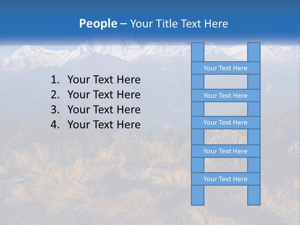 A Mountain Range With Snow Capped Mountains In The Background PowerPoint Template
