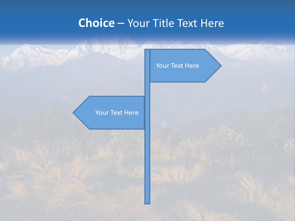A Mountain Range With Snow Capped Mountains In The Background PowerPoint Template