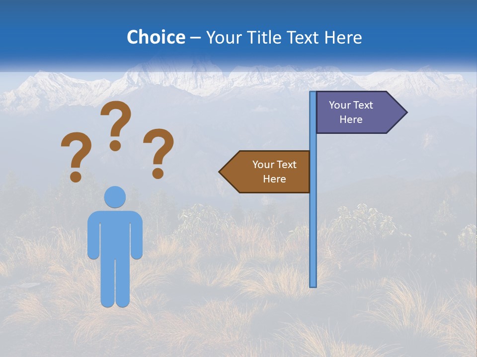 A Mountain Range With Snow Capped Mountains In The Background PowerPoint Template