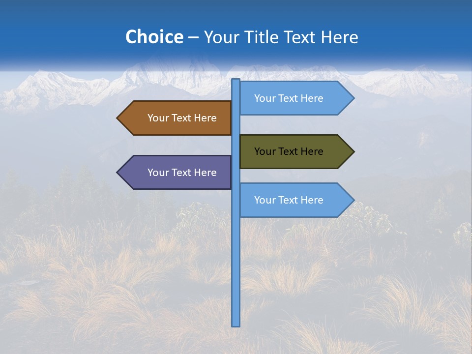 A Mountain Range With Snow Capped Mountains In The Background PowerPoint Template