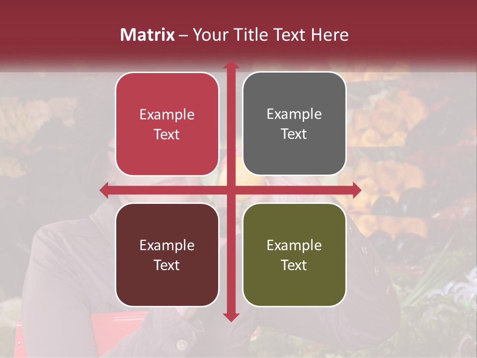 A Woman Holding An Orange In Front Of A Display Of Fruit PowerPoint Template