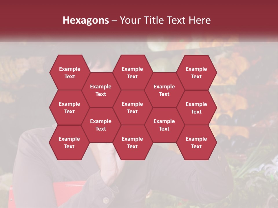 A Woman Holding An Orange In Front Of A Display Of Fruit PowerPoint Template