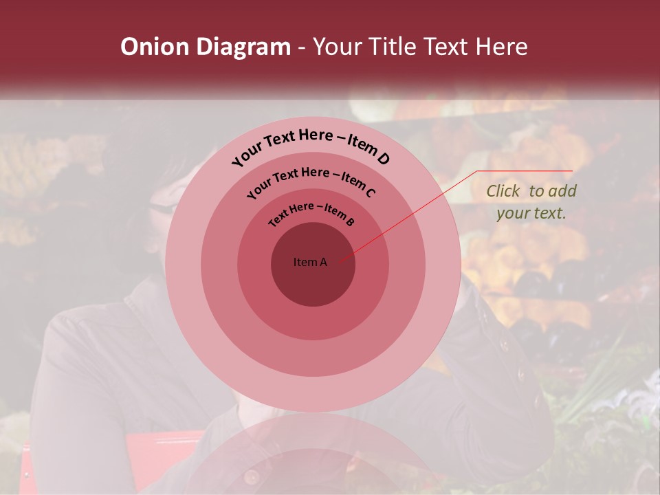 A Woman Holding An Orange In Front Of A Display Of Fruit PowerPoint Template