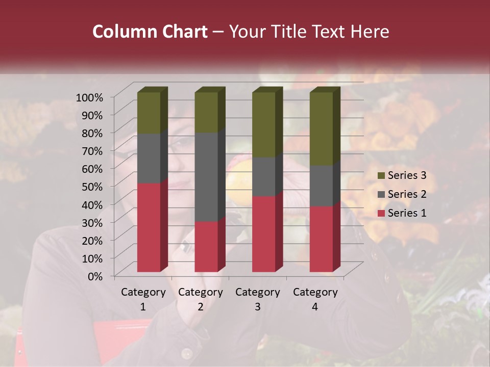 A Woman Holding An Orange In Front Of A Display Of Fruit PowerPoint Template