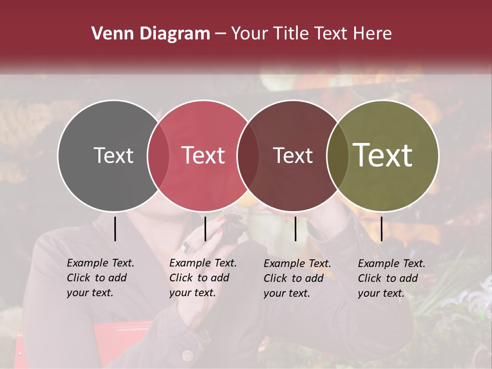 A Woman Holding An Orange In Front Of A Display Of Fruit PowerPoint Template