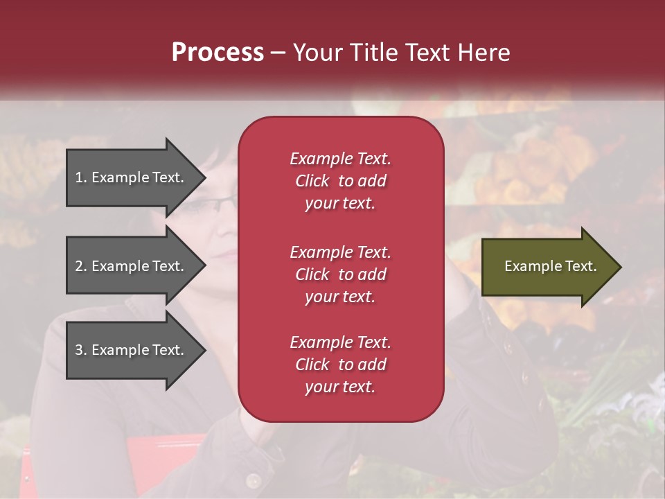 A Woman Holding An Orange In Front Of A Display Of Fruit PowerPoint Template
