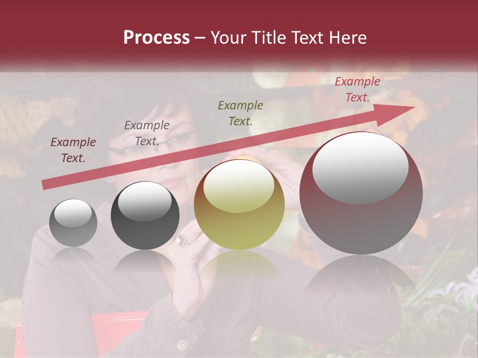 A Woman Holding An Orange In Front Of A Display Of Fruit PowerPoint Template