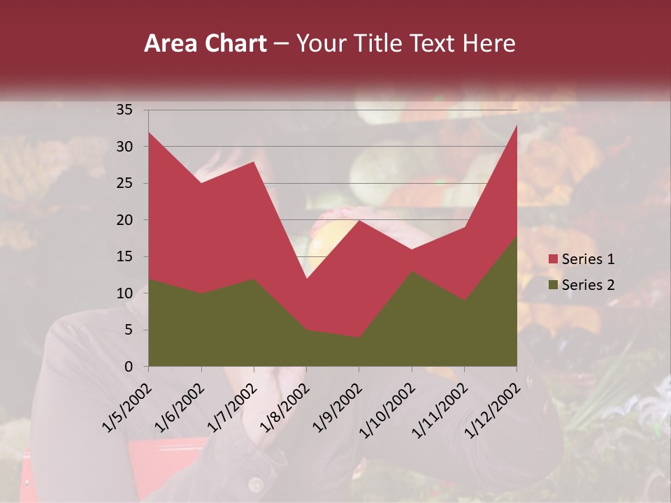 A Woman Holding An Orange In Front Of A Display Of Fruit PowerPoint Template