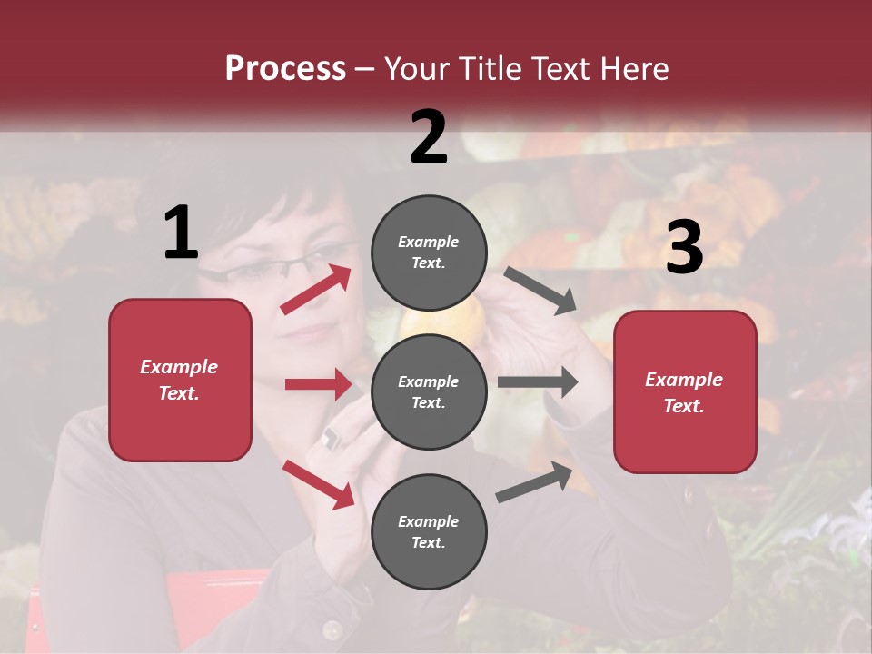 A Woman Holding An Orange In Front Of A Display Of Fruit PowerPoint Template