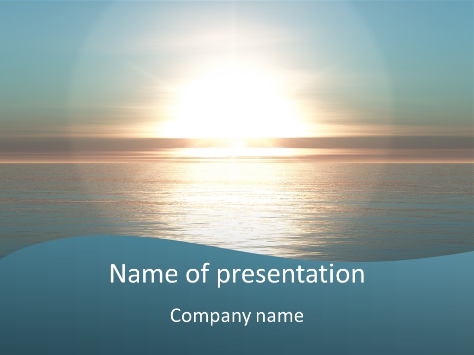 The Sun Is Setting Over The Ocean Powerpoint Template PowerPoint Template