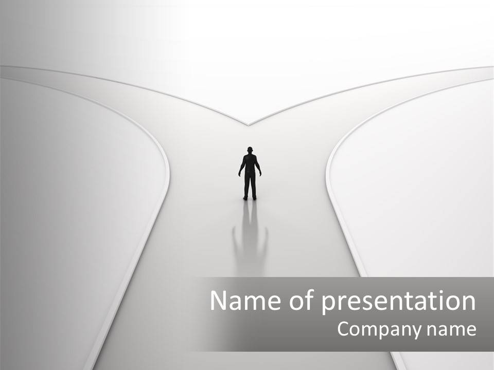 A Person Standing On A Road With A White Background PowerPoint Template